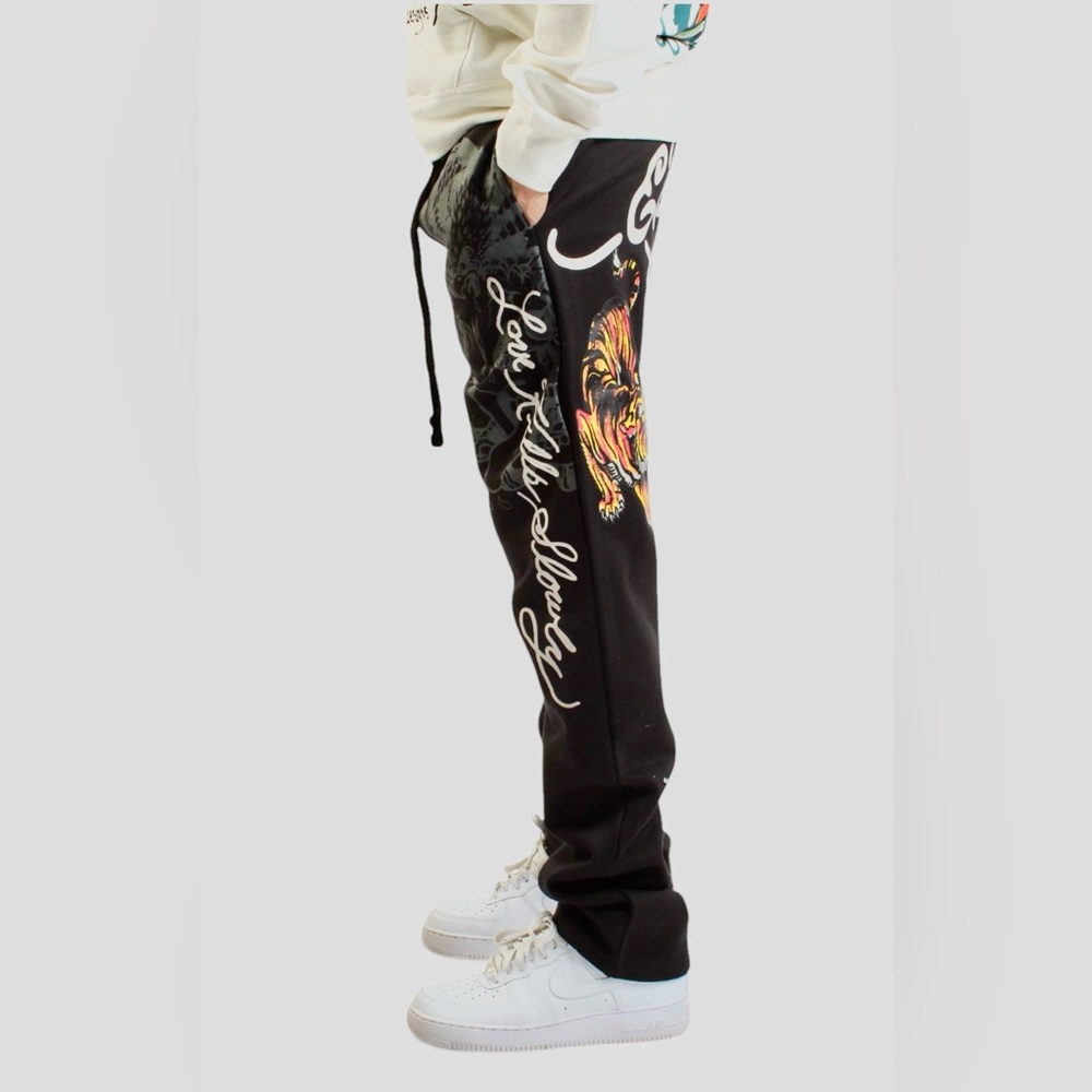 Ed Hardy Crawling Tigers Sweatpants in Black Size: XXL NWT - Picture 5 of 14